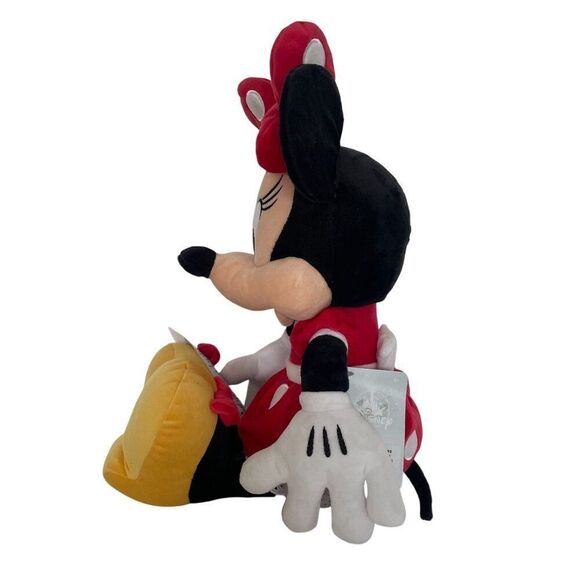 Disney Minnie Mouse Plush Doll 18" Stuffed Toy Red Velvet Lace Dress Bow Yellow - Picture 3 of 7